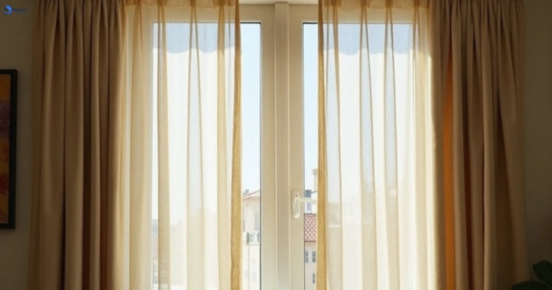Dusty and dull curtains in glenbrook-nsw before steam cleaning